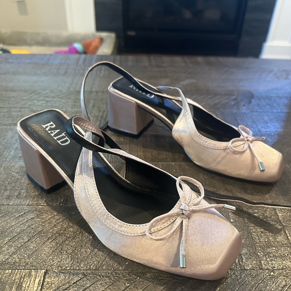 Women's Pink Ballerina Block Heel Shoes